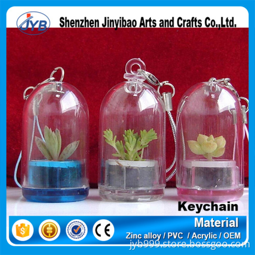 custom decoration keyring fashion ornament glass bottle keychain